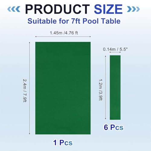 Tapis de billard professionnel en feutre vert pour corriger les trajectoires sur table de 2,7 m