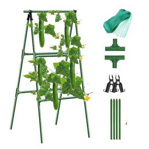 Cucumber Trellis Garden Trellis Arch Trellis, Tall Trellis for Climbing Plants Support Vegetable Peas Fruit Vine Outdoor A-Frame Trellis Suit for Small Plant not Heavy