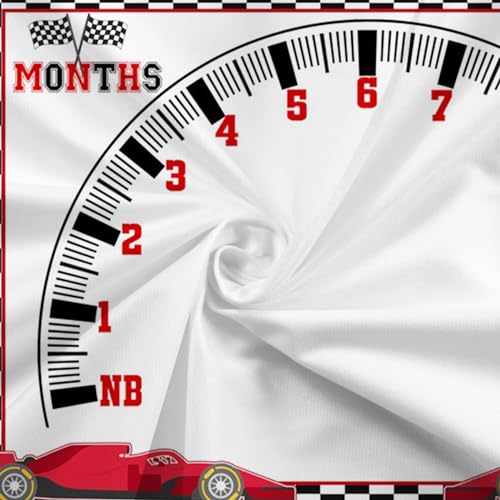 Image of Racing Car Baby Monthly Milestone Blanket Newborn Growth Record Prop Milestone Blanket for Baby Boy Photography Props for Newborn Baby Shower 60 inchx40 inch with Frames