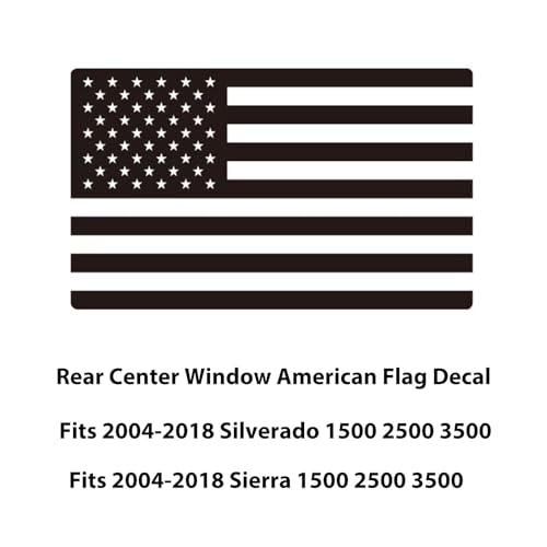 Zxiaochun Rear Middle Window American Flag Decal for Chevy Silverado/GMC Sierra 2004-2016 2017 2018 Back Sliding Center Window Glass USA Flag Vinyl Sticker Exterior Accessories(Matte Black) by Zxiaochun - Image 2