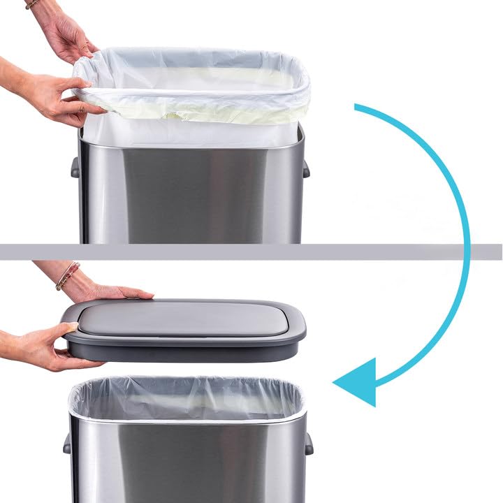 Miniatura 6 de Bote de basura automático con sensor de movimiento con tapa, cubo de basura sin contacto de 14.5 galones, cubo de basura de 55 litros para cocina,