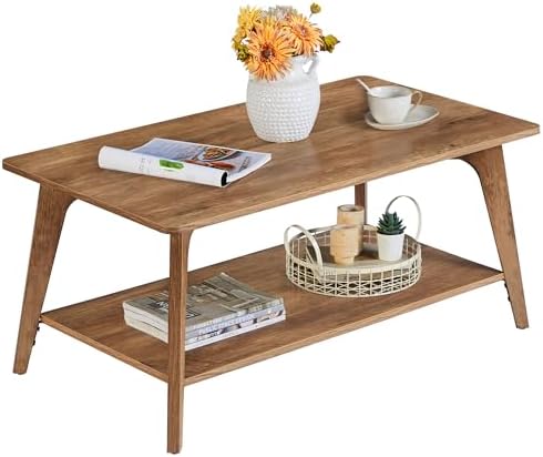 VASAGLE MAEZO Collection - Coffee Table, 2-Tier Center Table with...