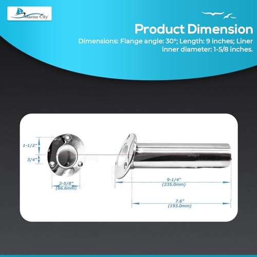 Support de canne à pêche anti-corrosion en inox 316