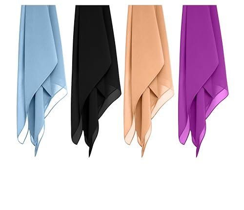 Image of Premium Georgette Hijab for Girls & Women | Lightweight and Breathable | Combo Pack of 4 | 180 cm x 70 cm