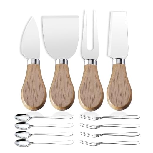 Cheese Knives with Wood Handle Steel Stainless Cheese Slicer Cheese Cutter (Option A)