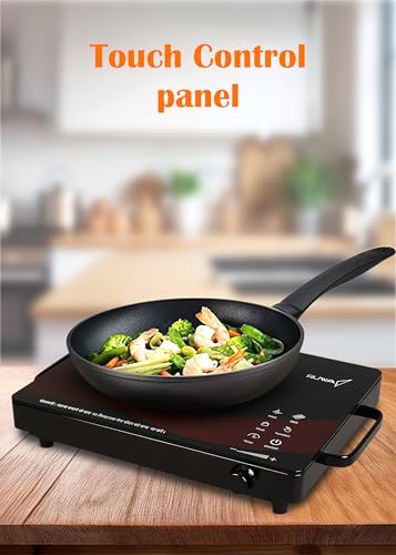 Image of Ruwa Classic 2200-Watt Infrared Cooktop with Smooth Toughened Glass & Touch Panel | Stainless-Steel Cookware | Adjustable Temperature & Timer | Auto Shut Off | Digital time & Watt display (Black)