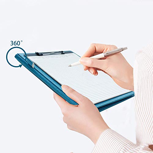 Image of Resume Folder Clipboard Holder Letter Size A4 Legal Pad, Portfolio Pad Folio Document Organizer for Interview & Business (Turquoise)
