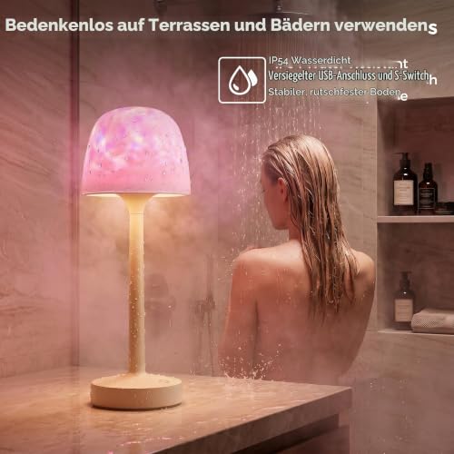 UPXNBOR Duschlampe Wasserdicht, Ozean Sternenhimmel Projektor, Wohnambiente – Ansicht 5
