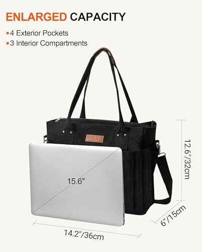 Nicav Canvas Tote Bags for Women, Large Utility Tote Bags with Pockets Zip Top for Teacher Nurse Work2
