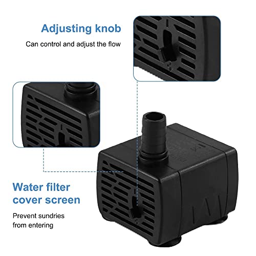 Mini Pet Water Pump, Quiet USB Submersible Water Pump for Aquariums Fish Tank Pond, 5w Raising 90cm-100cm - Image 3
