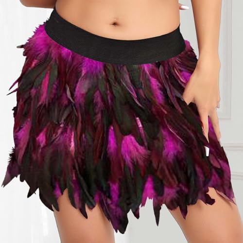 Falda de plumas para mujer ideal para disfraz de pavo real y carnaval 2