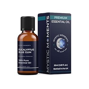 Mystic Moments | Eucalyptus Blue Gum Essential Oil 50ml – Pure & Natural Oil for Diffusers, Aromatherapy & Massage Blends Vegan GMO Free