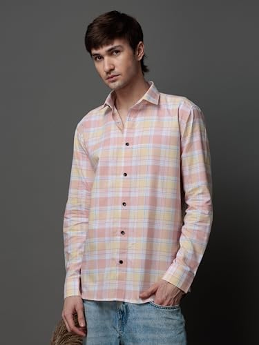 Image of NoseQueen Men's Checked Cotton Shirt | Full Sleeve Regular Fit Casual Shirt for Men | Soft Breathable Checkered Shirt