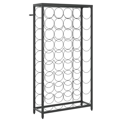 Soporte para 45 botellas negro hierro forjado 54x18x100 cm miniatura 2