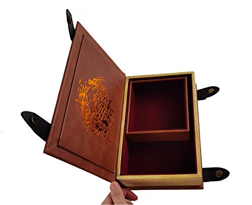 Fantasydice Book-Shaped Cheromatic/Red Fire Dragon Rolling Magic Book Tray For All Tabletop Rpgs Like D&D, Call Of Cthulhu thumb #1