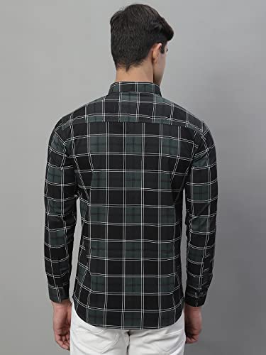 Image of Majestic Man Slim Fit Cotton Casual Check Shirt for Men