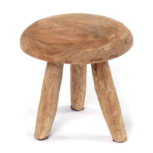 Tabouret Klara en acajou 28cm petit melk appui rond