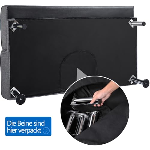 Yaheetech Schlafsofa mit Liegefläche 166,5 cm L × 92 cm B Bettsofa bis 350 kg Belastbar Schlafcouch für Wohnzimmer/Schlafzimmer/Gästezimmer grau