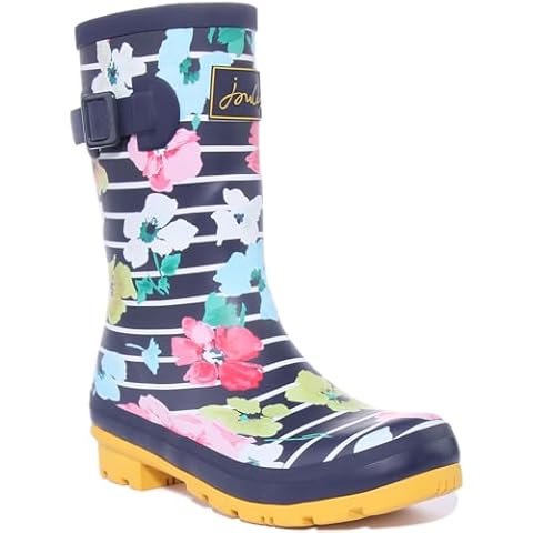Joules Women's Molly Welly Boots, Blue Stripe Floral Cover