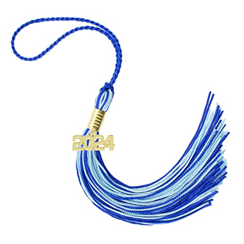 Tassel Depot 2024 Royal/Light Blue Graduation Tassel - Every School Color Available - Made in USA