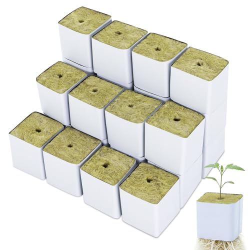 CrazyTerra Rockwool Cubes 1.5 Inch 24 Pack Premium Rock Wool Planting Cubes for Hydroponics Seed Starting Cloning & Cuttings Grow Cubes for Hydroponic Growing