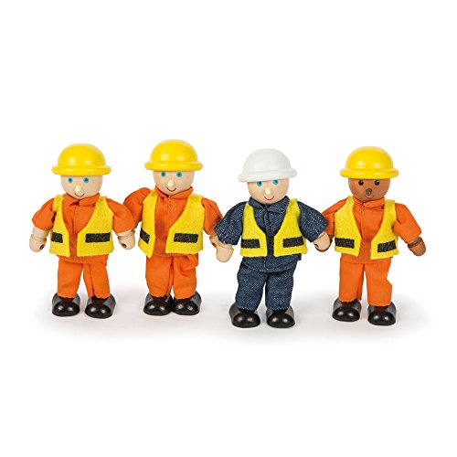 Bigjigs- Builders Muñecos y Figuras de acción, Multicolor (T0241)