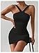 Floerns Women's Criss Cross Sleeveless Bodycon Dress Ruched Mini Pencil Dresses Black Medium