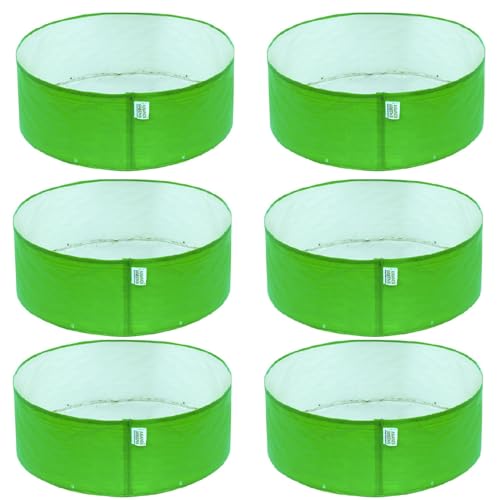 Image of Anandi Green's HDPE Uv Protected 260 GSM Round Green Colour Plants Bag Suitable for Terrace and Vegetable Gardening 18x9 Inch Pack of 6 Plant Bags