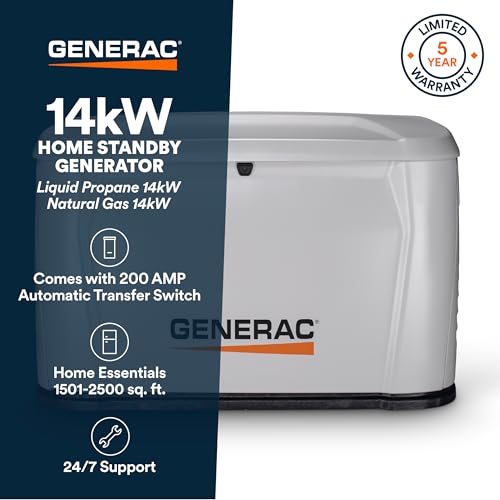 Image of Generac 14kW Whole Home Generator, Transfer Switch & Cellular Capability