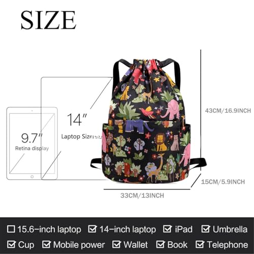 Image of MOCA Drawstring Gym Sports Backpack Lightweight Multipurpose Daypack Travel School College Daily Storage Carry Suitable Men Women Kids Adults Fitness Accessory