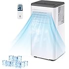 KOKEBREN 10000 BTU Portable Air Conditioner, Portable AC Unit with Cooling, Dehumidifier and Fan Functions, Cools Up to 560 Sq. Ft., Remote Control, LED Display Included, Gray Top