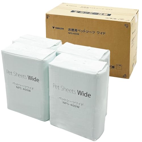 山善(YAMAZEN) ペットシーツ ワイド 日本製高分子ポリマー 消臭 小型犬・中型犬 400枚 1回使い捨て トイレシート NPS-400W