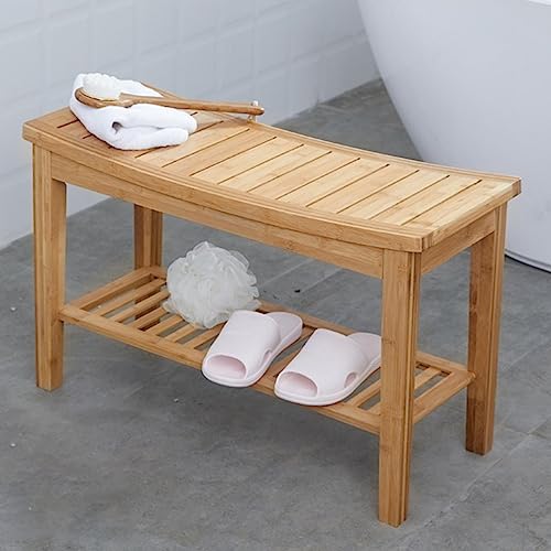 Taburete de spa de bambú multifuncional con acabado premium 5
