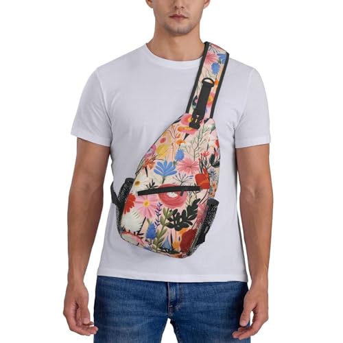 Bolso Cruzado estilo Doodle Floral para Mujer y Hombre miniatura 7