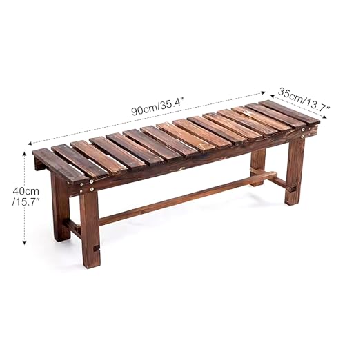 Banc d'extérieur en bois compact 90 cm pour petit balcon et jardin