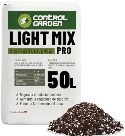 Control Garden Sustrato Ligth Mix 50L | Fertilizante Plantas y Cu...