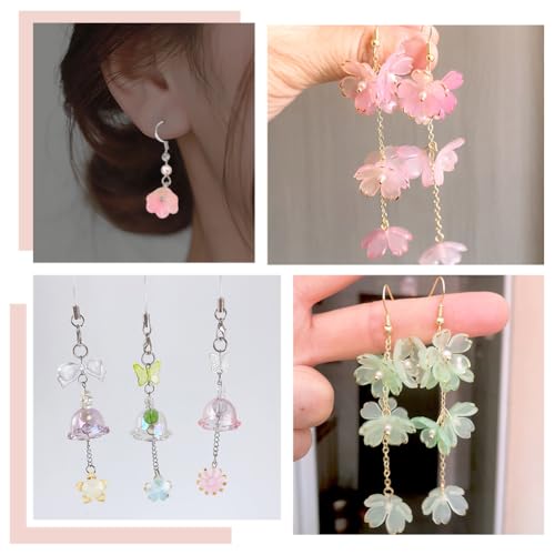 Capuchons de perles en acrylique fleur de cerisier pour création bijoux printemps - 8
