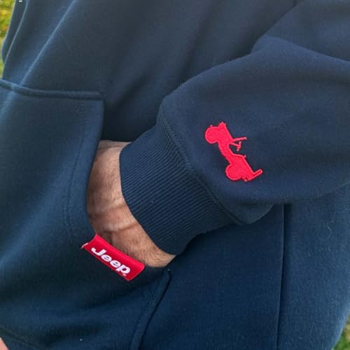 Jeep Go Anywhere Pull On Hoodie, Navy | Jeep Logo Design | Polycotton Blend3