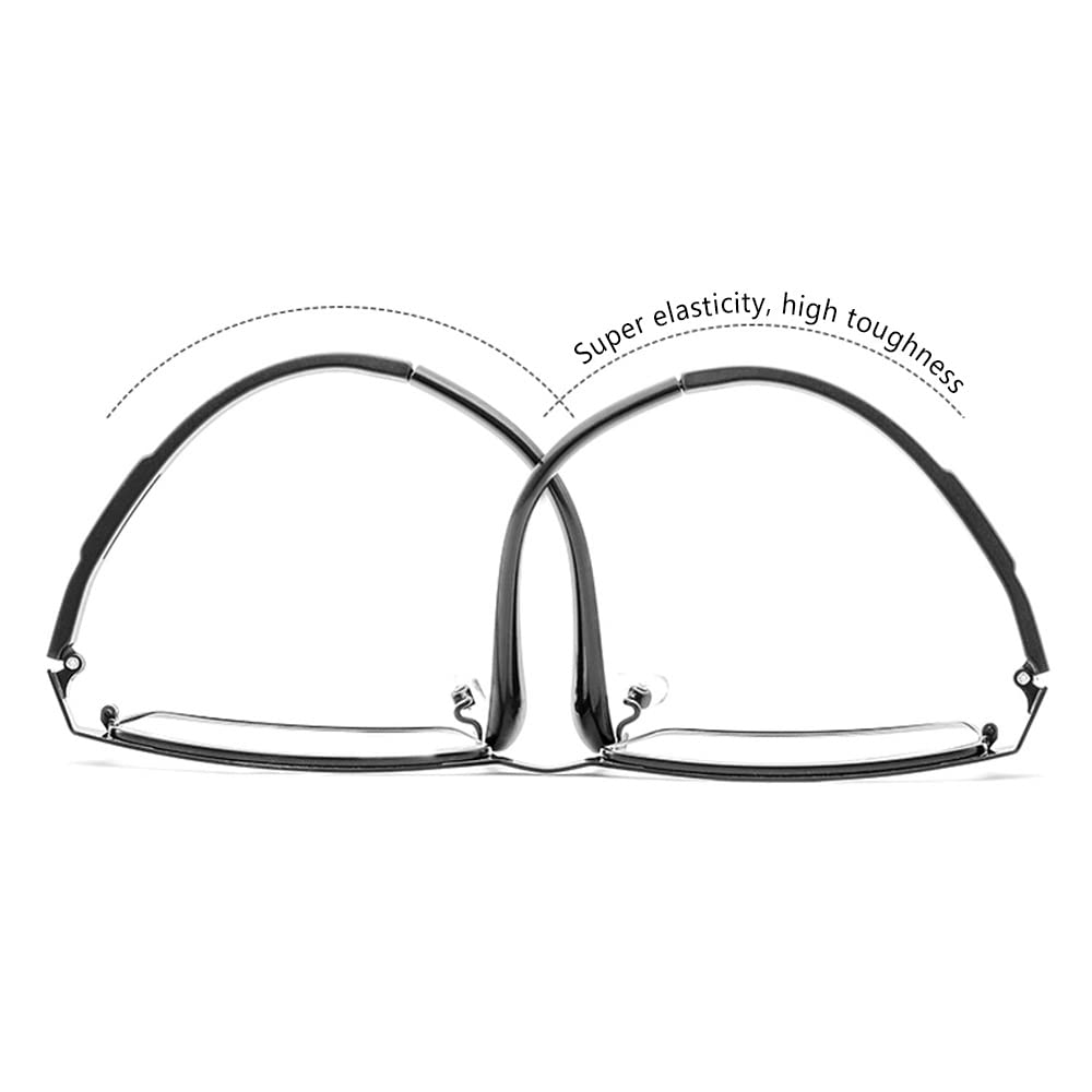 Photochrome Progressive Multifokale Lesebrille Herren Sonnenbrille Rechteck Blaulichtfilter Brille Leicht Presbyopische Brille Schwarz