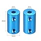 sourcing map 2Stk 4mm bis 4mm Bohrung starre Kupplungsschraube L25XD14 Aluminiumlegierung Wellenkupplungsverbinder Motorzubehör Blau