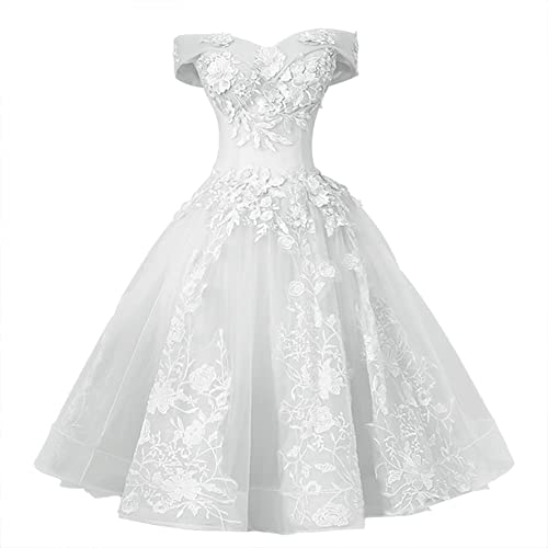 HUINI Damen Cocktailkleid Knielang Spitzen Abendkleid Hochzeitskleid für...