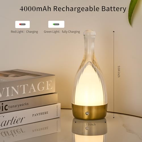 Table Lamp for Bedroom,Small Desk Lamp Dimmable 4 Gears:3000K/4000K/6000K/RGB,4000mAh Rechargeable Battery bedside lamps, LED Cordless Desk Light for Couple Dinner/Coffee Table/Restaurant/Bedroom - image 8