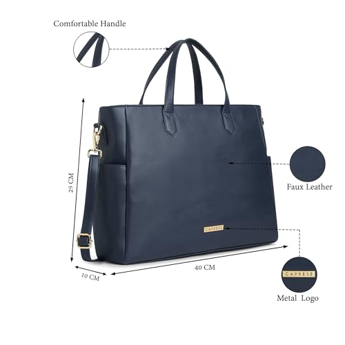 Image of Caprese Bow 15.6 Inch Large Laptop Bag for Women with Adjustable & Detachable Straps | Stylish, Durable, and Spacious with Multiple Compartments for Work, Travel, and Everyday Use