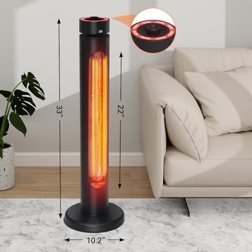 Yu Yusing Outdoor Electric Patio Heater, 1500W Infrared Heater Electric Patio Heater With Remote Control thumb #7
