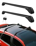 Lightasea Universal Roof Rack with Anti-theft lock,75KG Capacity Heavy-Duty Roof Bars,110cm Universal Car Roof Rack, Removable Waterproof Car Roof Rack, Roof Rack Cross Bars,Black