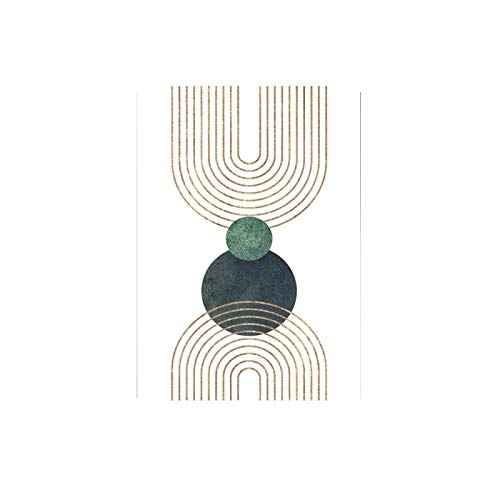 Affiche murale abstraite verte : transformez un mur vide avec ce triptyque BOHO 50x70cm - 2