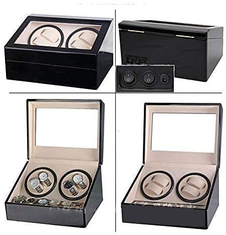 FENOKD Watch Winder Box Automatic Watch Winder Double Watches 4+6 Display Leather Storage Deluxe Silent Piano PaintHoliday Gift