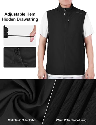 Lightweight Vest for Men, Elastic Softshell Golf Vests, Fleece Lined, Water resistent, Hiking, Cycling3