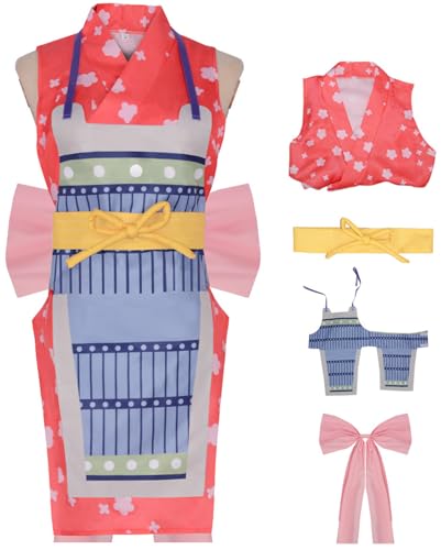 Robe Nami rose imprimée avec ceinture nœud : le cosplay au design unique