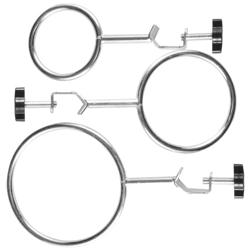 SOLUSTRE Lab Stand Ring Clamps 3pcs Iron Ring Clamps for Experiment Equipment Lab Work